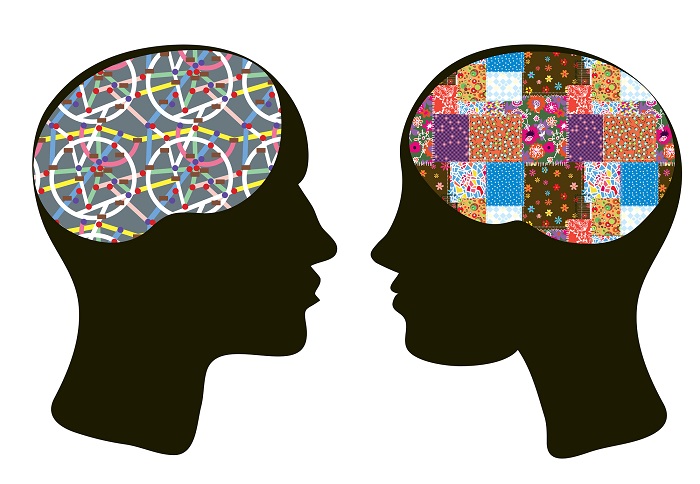 Brains and thinking concept of man and woman